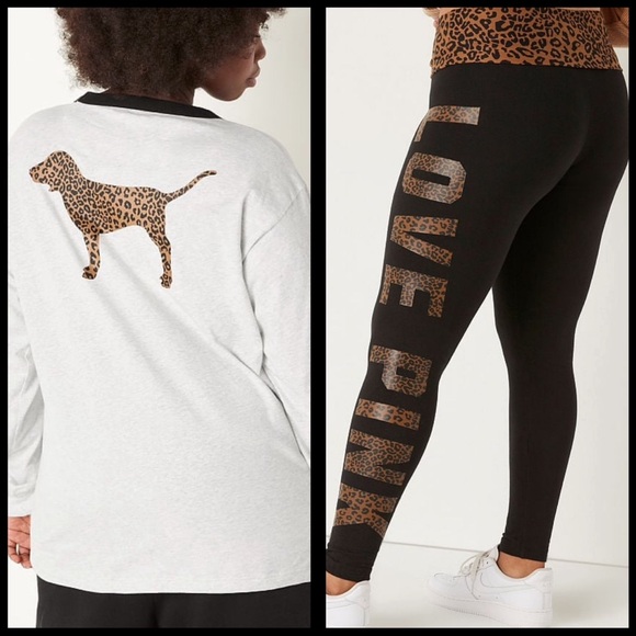 PINK Victoria's Secret Pants - Victoria's Secret PINK Leopard Print Set